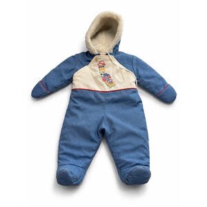 Quiltex Vintage Kids Train Embroidered Snowsuit Size 12 Months